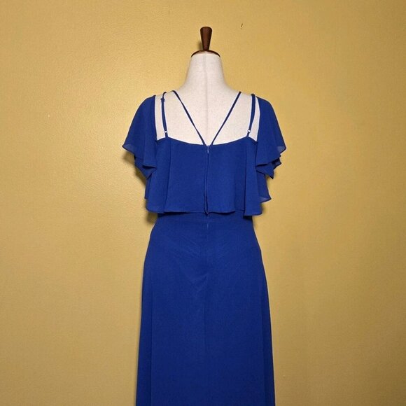 Leshop Full Length Bridesmaid Dress Off Shoulder Royal Blue Medium Bohemian Med - Picture 3 of 9